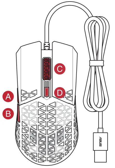 ASUS P307 Tuf Gaming M4 Air Optical Mouse - switching