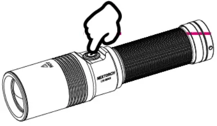 NEXTORCH 1868508 L10 Max 1200M 400LM Long Shoot LEP Flashlight - Power button