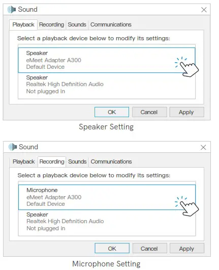 EMEET A300 USB Dongle - PC Setting 2