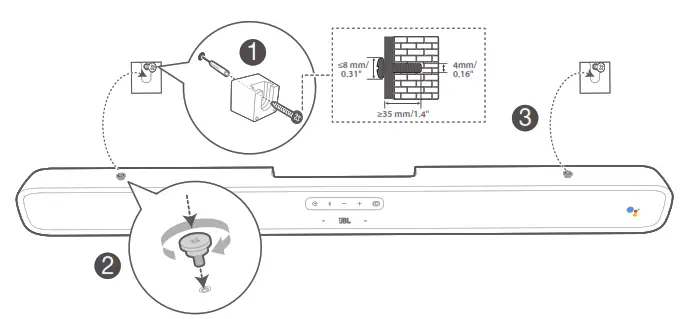 Hook the LINK BAR to the brackets attached to the wall
