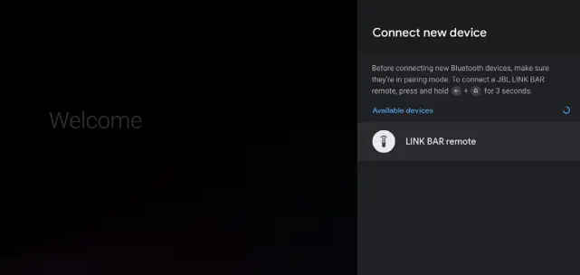 Bluetooth button on the LINK BAR device