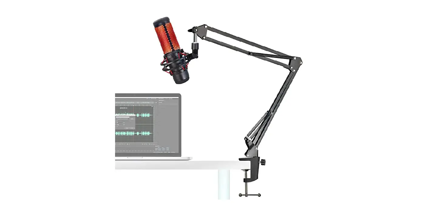 Quadcast Boom Arm Mic Stand, Adjustable Suspension Boom Scissor Arm Stand For Hyperx Quadcast