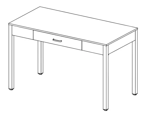 VEIKOUS IW 007 1 47 Inch Rectangular Brown 1 Drawer Wooden Metal Writing Desk - The product