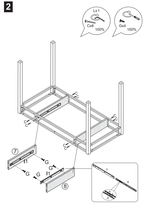 VEIKOUS IW 007 1 47 Inch Rectangular Brown 1 Drawer Wooden Metal Writing Desk - product 2