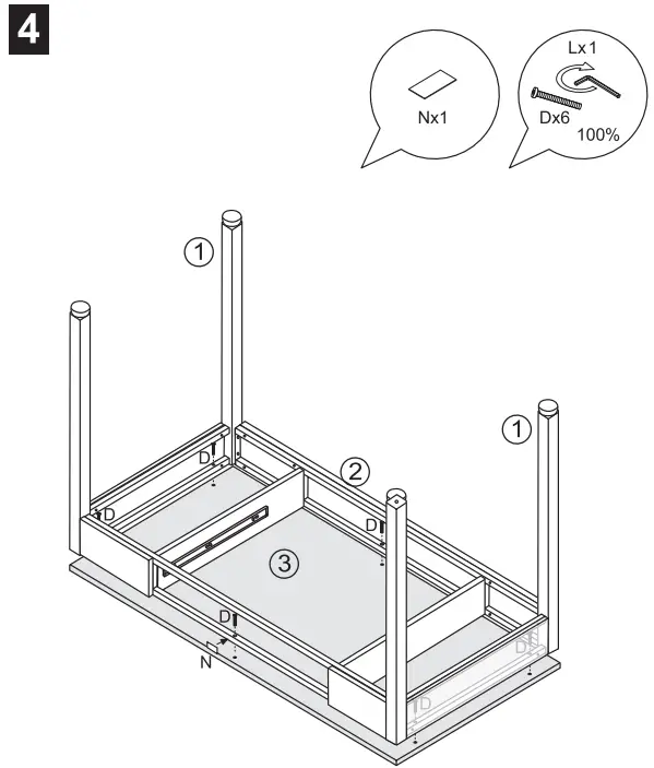 VEIKOUS IW 007 1 47 Inch Rectangular Brown 1 Drawer Wooden Metal Writing Desk - product 4