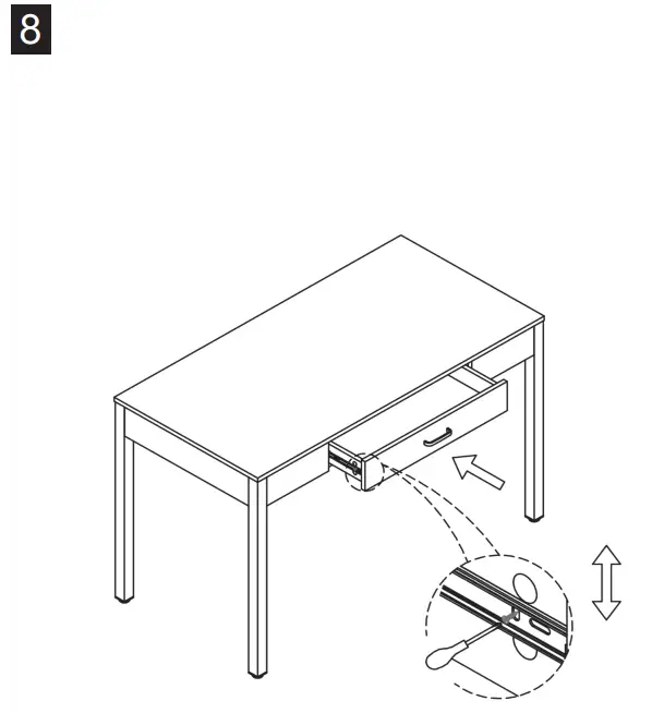 VEIKOUS IW 007 1 47 Inch Rectangular Brown 1 Drawer Wooden Metal Writing Desk - product 8