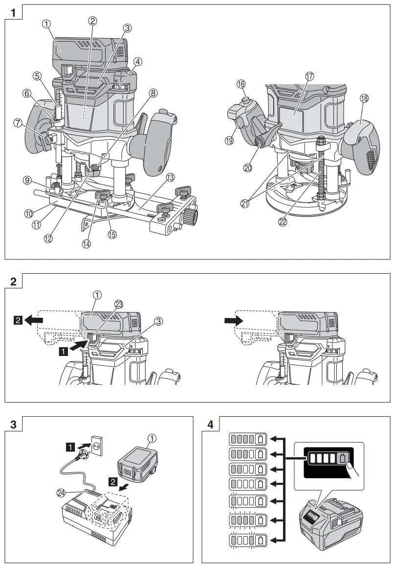 HiKOKI M3612DA 36V Cordless Multi-Volt Brushless Router - fig 10