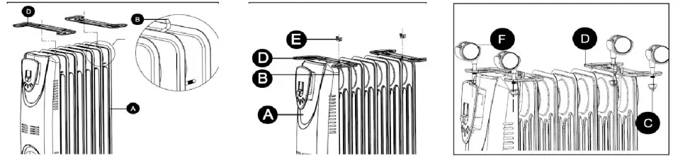 zokop SH 37 1500 Watt Electric Oil Filled Radiant Space Heater - Fig 2