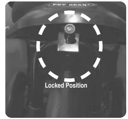 Stroller in locked position