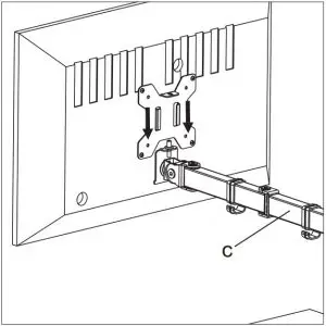 Slide the Side Monitors onto the Head of Swivel Arm