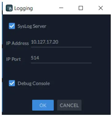 GV K Manager Pro Application Software - Syslog Server Logging