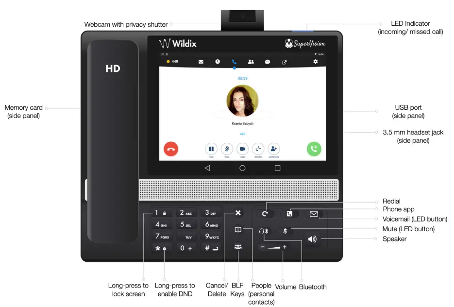 Wildix VoIP phones headsets SuperVision - PHONE