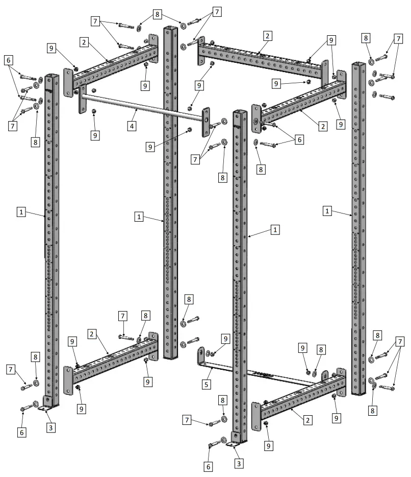 PRX PERFORMANCE Build Limitless® Full Cage Rack - fig1