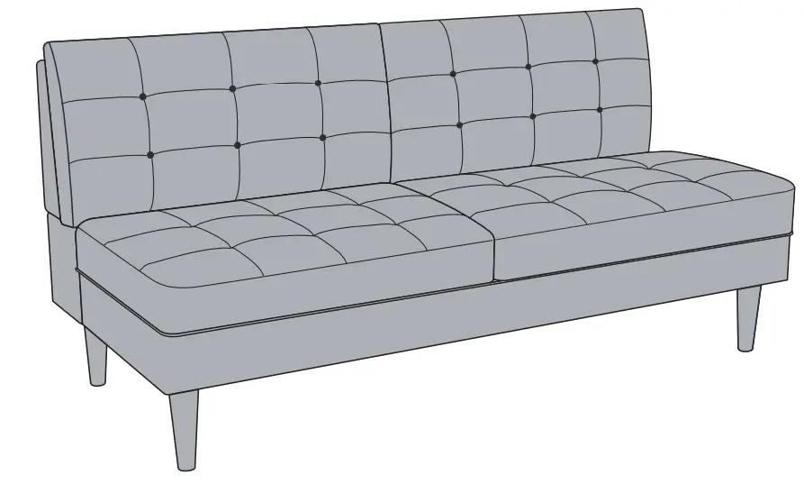 MELLOW HD MLSF JU DG LS Jules 29.9 in Fabric 2 Seater Modern Armless Loveseat