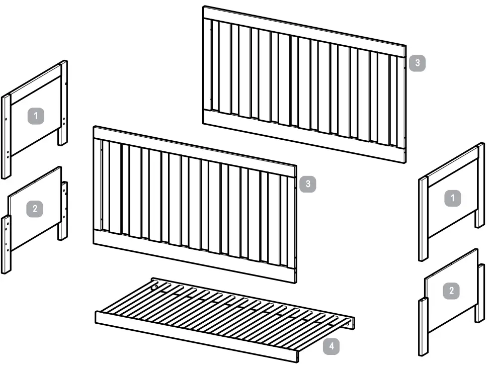 Silver Cross 1128910 Bromley Oak Cot Bed - fig