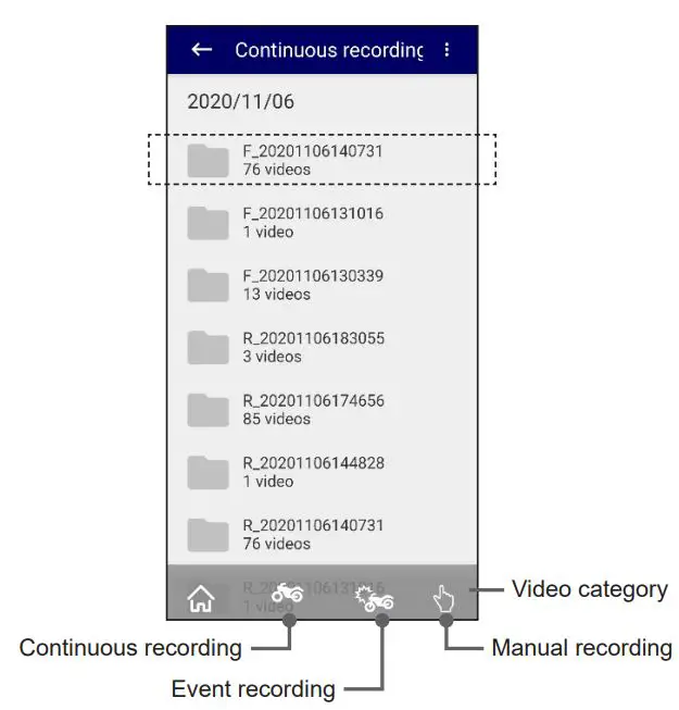 KENWOOD STZRF200WD Motorsports Dual Camera Recording System User Guide - Tap Files on Motorsports CAM