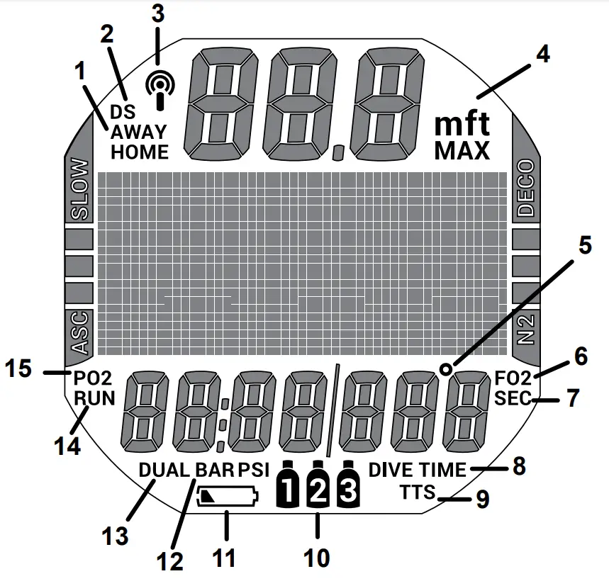 AQUA LUNG i450T Hoseless Air Integrated Wrist Watch Dive Computer w USB - fig 1
