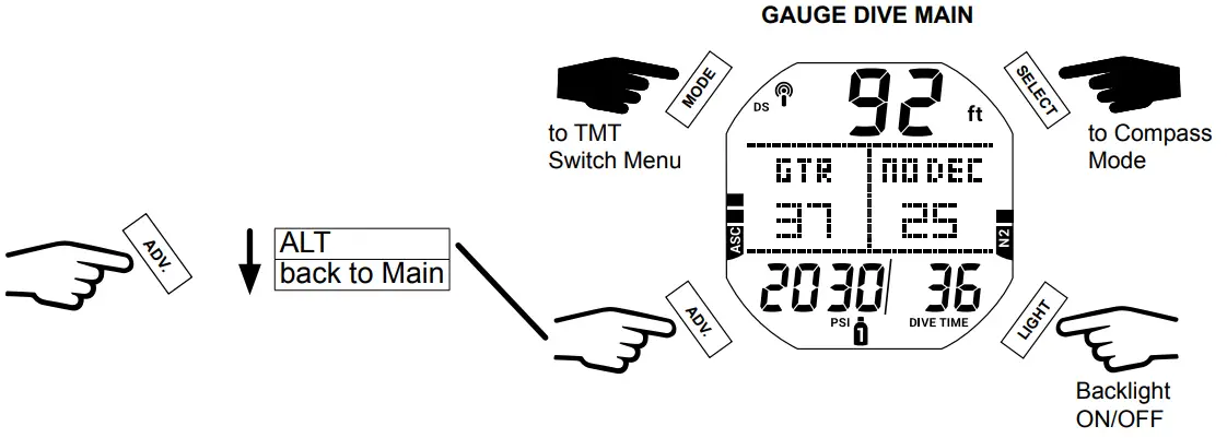 AQUA LUNG i450T Hoseless Air Integrated Wrist Watch Dive Computer w USB - fig 114