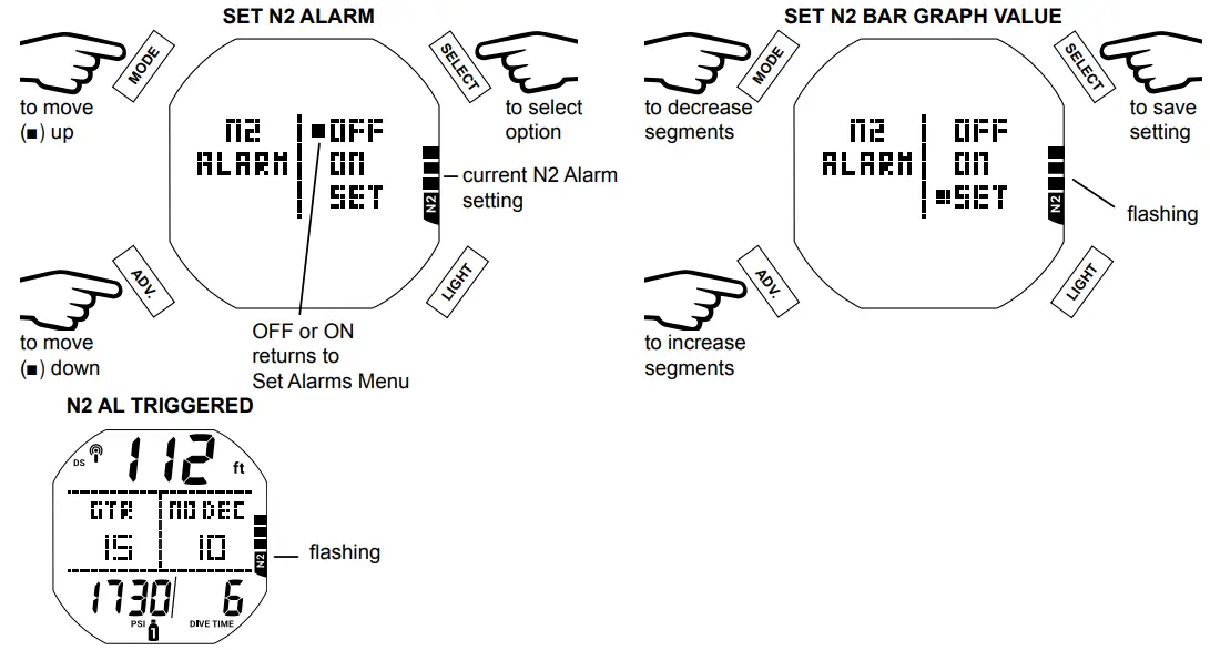 AQUA LUNG i450T Hoseless Air Integrated Wrist Watch Dive Computer w USB - fig 63