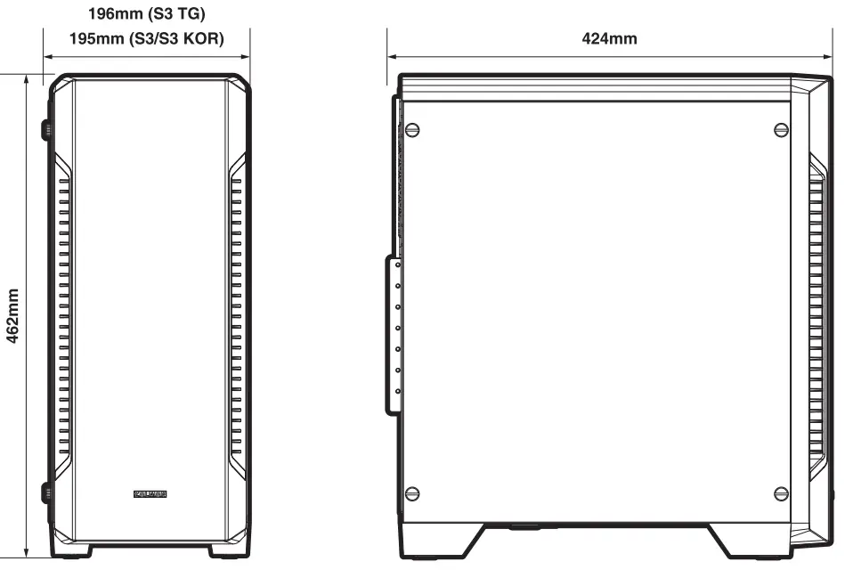 ZALMAN S3 ATX Mid Tower Gaming Case - fig 1
