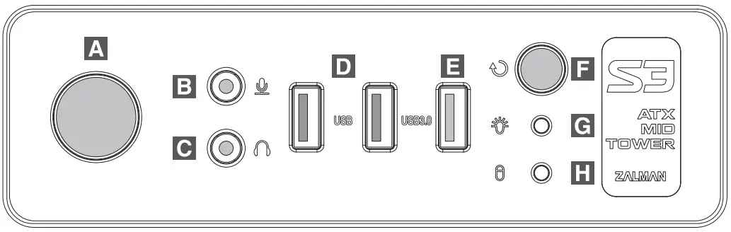 ZALMAN S3 ATX Mid Tower Gaming Case - fig 2