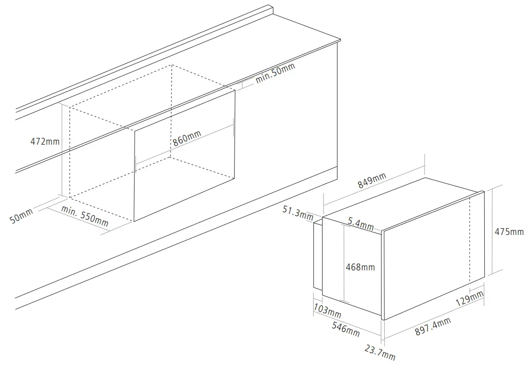 caple C2902 Electric 90cm Single - fig