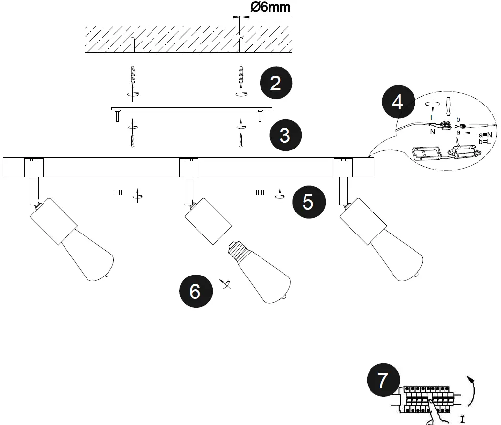 leu Ceiling lamp, metal, wood, moving spots, rustic design, modern 2