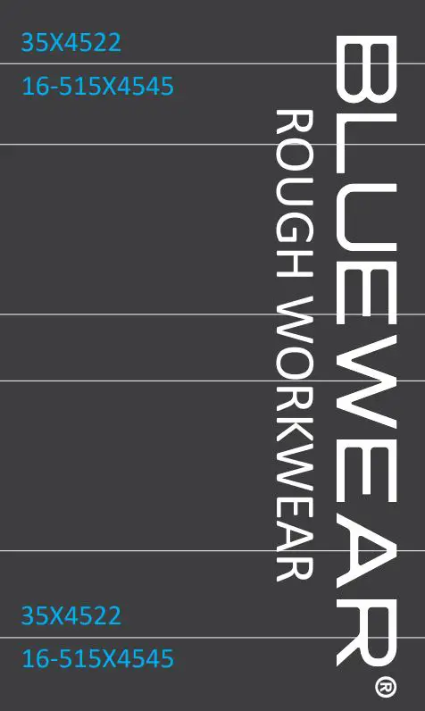 BLUEWEAR Rough Workwear Work Gloves User Manual