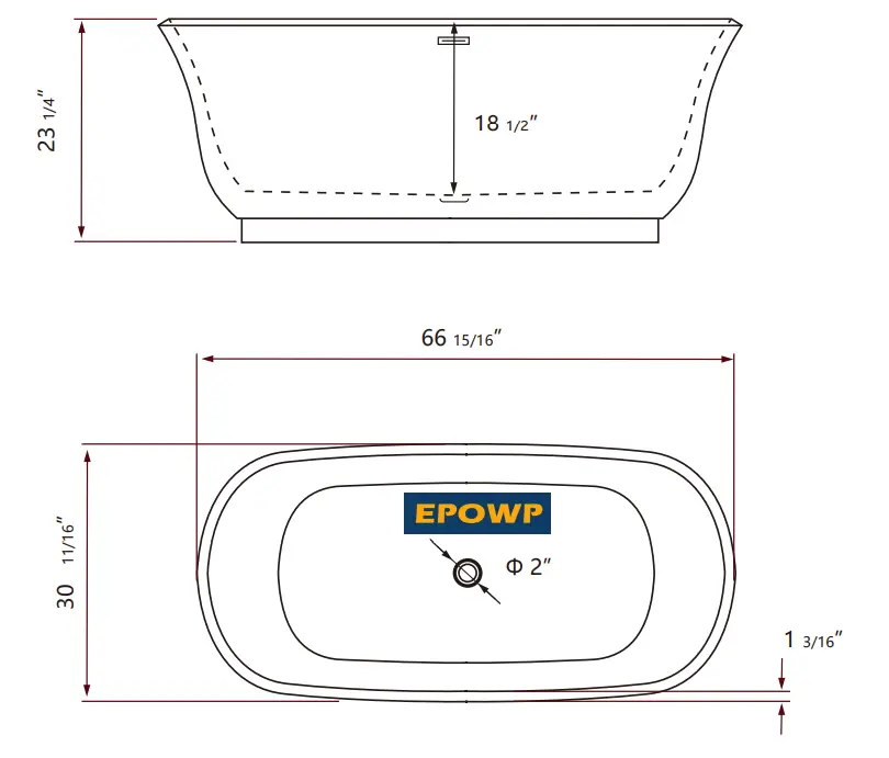 EPOWP YY-WX295001ALJ-Freestanding-Bathtub-FIG- (1)