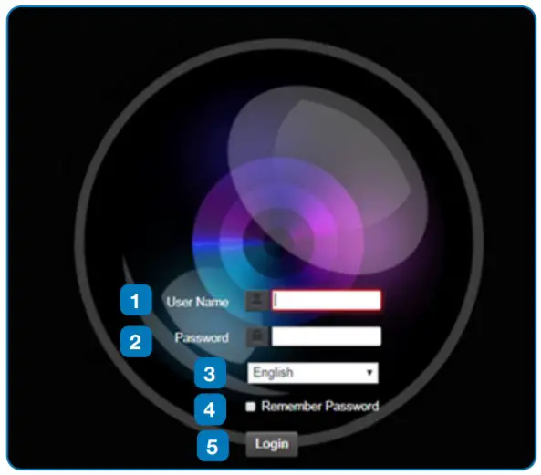Marshall CV420-30X-NDI Zoom Block Camera-Login Screen