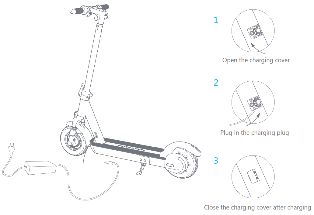 Kuickwheel S1 C Electric Scooter - CHARGING
