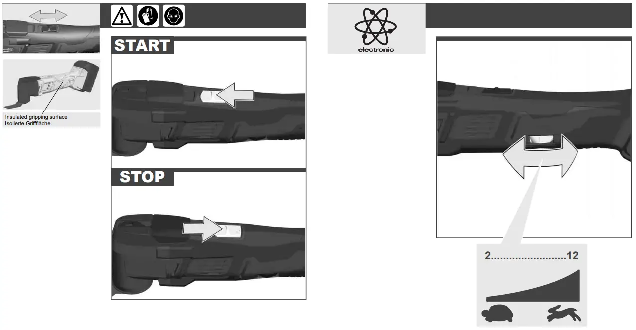 Milwaukee M18 BMT 0 18V Li Ion Cordless Multi Tool - gripping surface