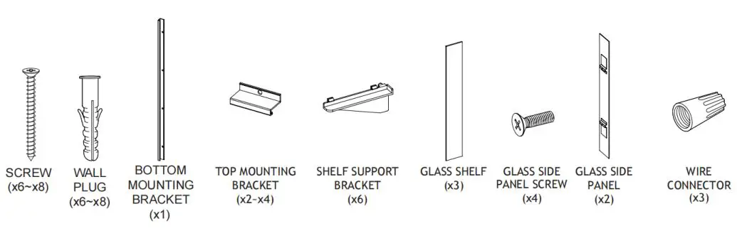ANGELES HOME W3MCL2030R Silver Aluminum Recessed-Surface Mount Medicine Cabinet with Mirror Instruction Manual - Parts included