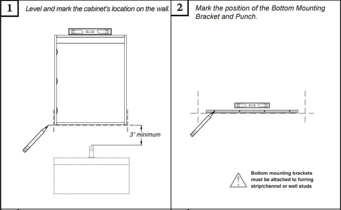 ANGELES HOME W3MCL2030R Silver Aluminum Recessed-Surface Mount Medicine Cabinet with Mirror Instruction Manual - Surface mounted installation