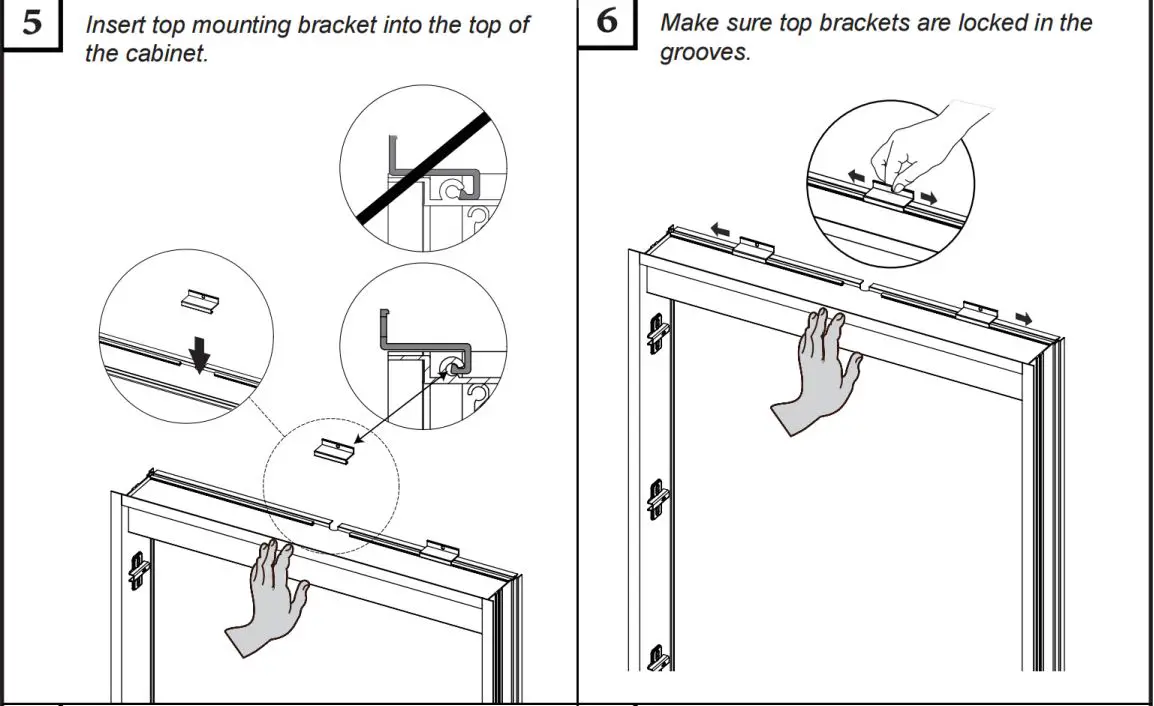 ANGELES HOME W3MCL2030R Silver Aluminum Recessed-Surface Mount Medicine Cabinet with Mirror Instruction Manual - Surface mounted installation
