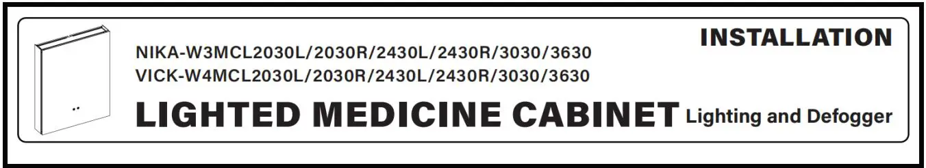 ANGELES HOME W3MCL2030R Silver Aluminum Recessed-Surface Mount Medicine Cabinet with Mirror Instruction Manual
