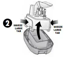 ACURITE 02446 Wireless Digital Rain Gauge Instruction Manual - Remove battery box by squeezing the two tabs