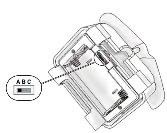 ACURITE 02446 Wireless Digital Rain Gauge Instruction Manual - Set the A-B-C Switch