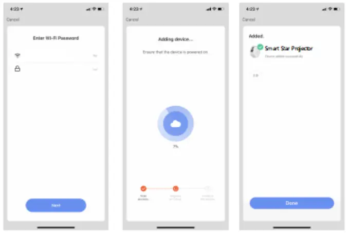 FLINQ Smart Starry Sky Projector - app will prompt