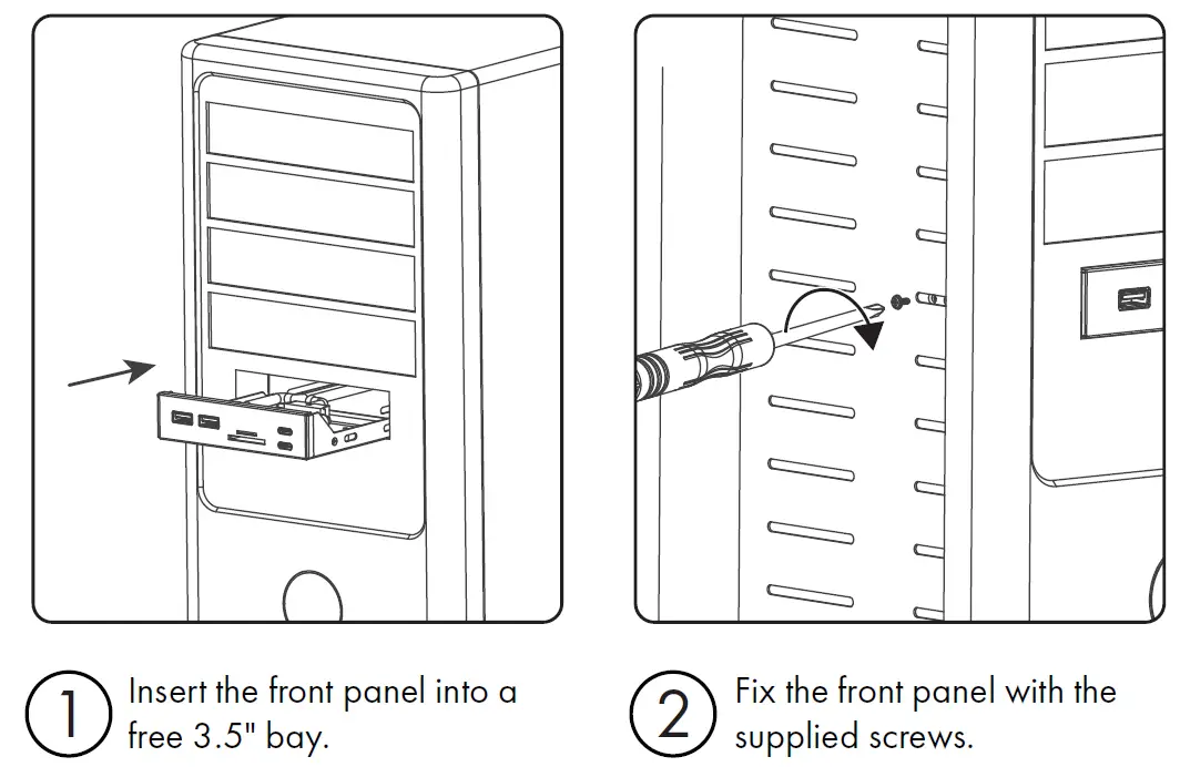 GRAUGEAR G-MP01CR Multi Front Panel with USB Hub and Card Reader 3