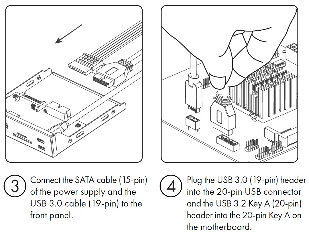 GRAUGEAR G-MP01CR Multi Front Panel with USB Hub and Card Reader 4