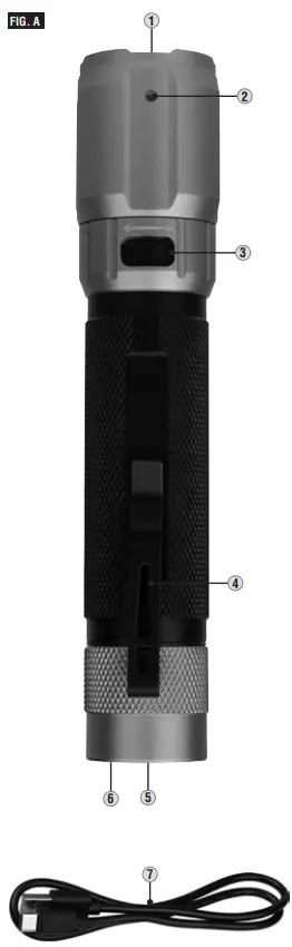 KLEIN TOOLS 56413 Rechargeable 2-Color LED Flashlight with Holster - fig 1