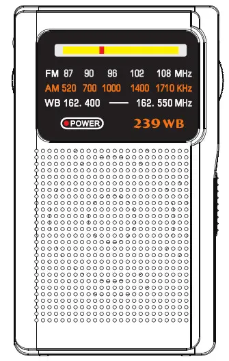 Greadio GR239 Portable AMFMWB Radio - Cover