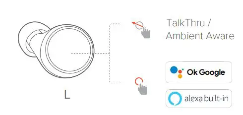 harman kardon FLY TWS True Wireless In-Ear Headphones User Guide - BUTTON COMMAND
