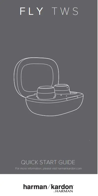 harman kardon FLY TWS True Wireless In-Ear Headphones User Guide