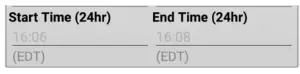 Start/End Time