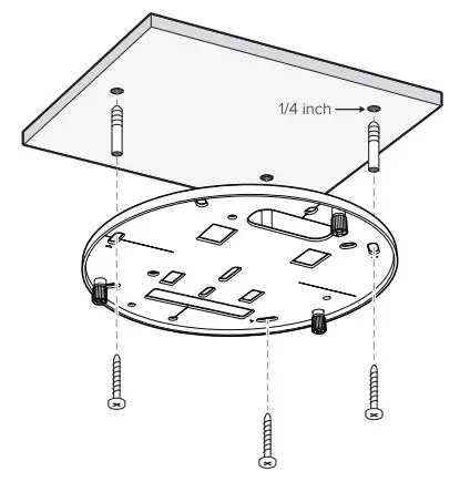 VERKADA CD31 Indoor Dome Camera Setup User Guide - For drywall, drill 1⁄4 inch holes