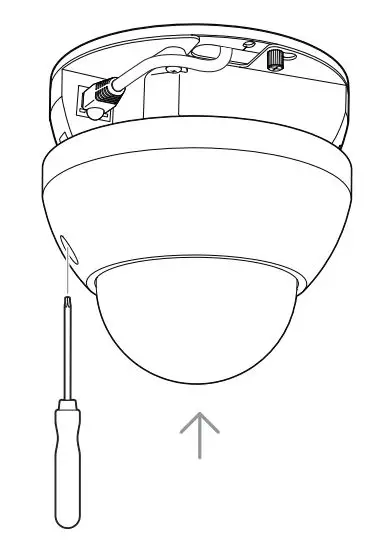 VERKADA CD31 Indoor Dome Camera Setup User Guide - To secure the camera, align the top shell security