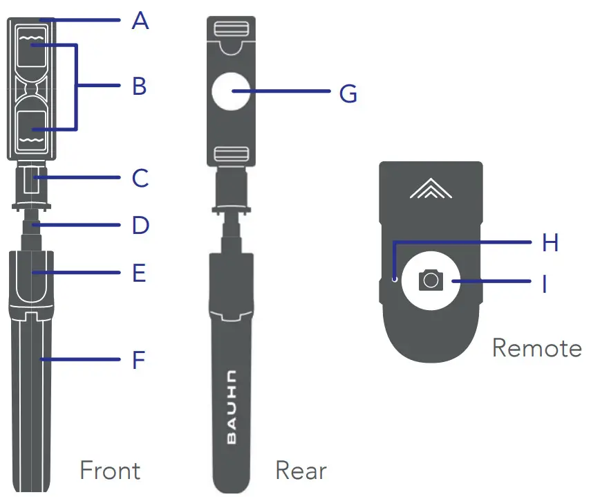 BAUHN ABSS1221 Bluetooth Selfie Stick - Product