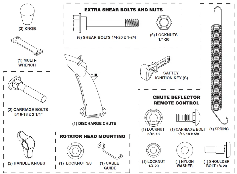 PARTS PACKED SEPARATELY IN CARTON